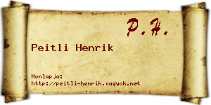Peitli Henrik névjegykártya